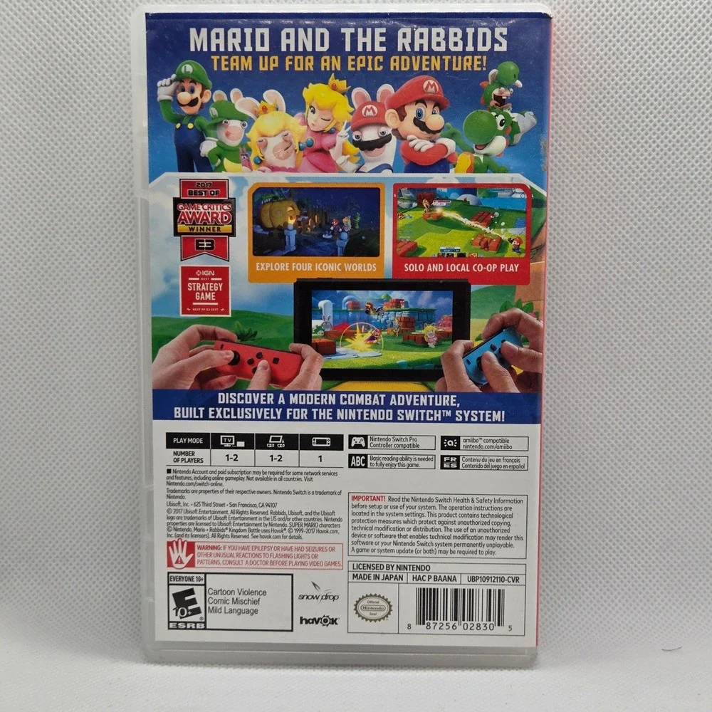 Nintendo‎ Switch Mario Rabbids Kingdom Battle Ubisoft Game Tested